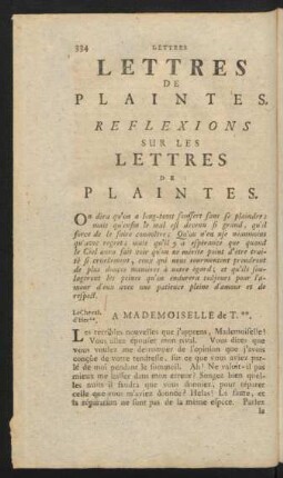 Lettres De Plaintes