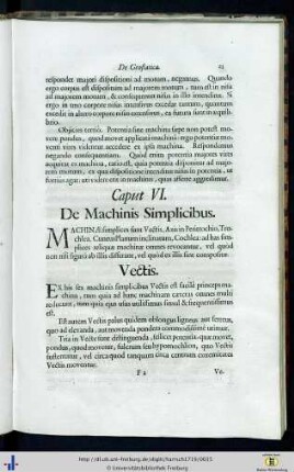 Caput VI. De Machinis Simplicibus.