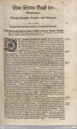 Das Dritte Buch der Fortification: Von den Irregular Wercken/ und Vestungen.