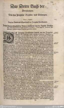 Das Dritte Buch der Fortification: Von den Irregular Wercken/ und Vestungen.