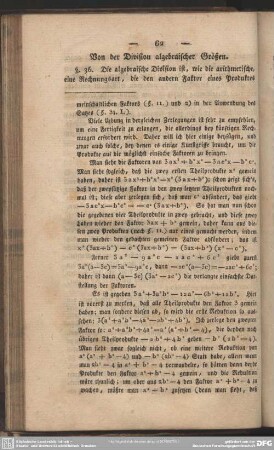 Von der Division algebraischer Größen