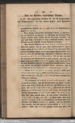 Von der Division algebraischer Größen