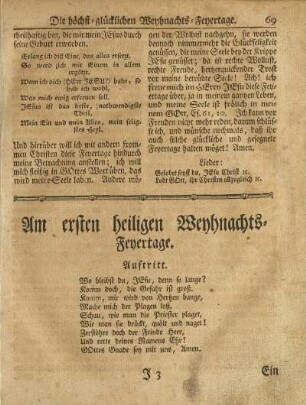 Am ersten (i.e. andern) heiligen Weyhnachts-Feyertage