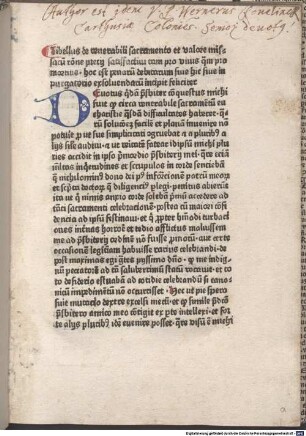 De venerabili sacramento et valore missarum