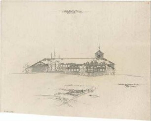 Gsaenger, Gustav; Reutte / Tirol (Österreich); Schule - 2. Vorprojekt, Westseite (Ansicht), Vogelperspektive