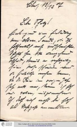 Brief vom 13.12.1907