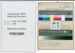Entnazifizierung Heinrich Dachmann , geb. 18.06.1905 (Arbeiter)