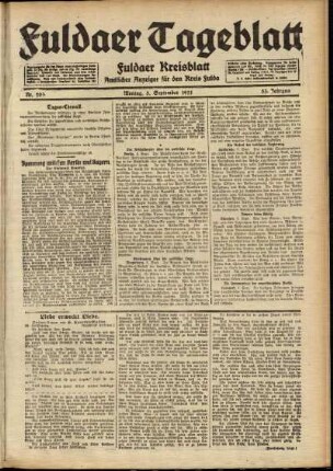 Ausgabe vom Montag, den 05. September 1921.