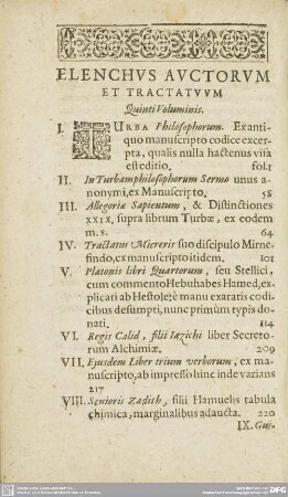ELENCHVS AVCTORVM ET TRACTATVVM