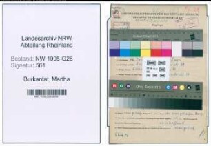 Entnazifizierung Martha Burkantat , geb. 16.06.1905 (Postassistentin)