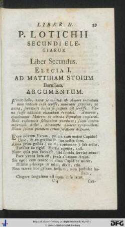 Liber II Elegiarum.