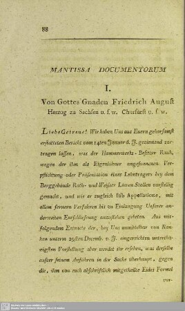 Mantissa Documentorum