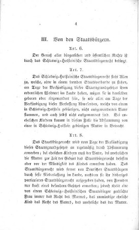 III. Von den Staatsbürgern.