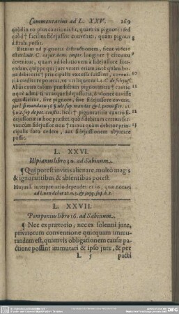 L. XXVII. Pomponius libro 16. ad Sabinum