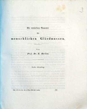 Die statischen Momente der menschlichen Gliedmaßen, 2