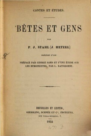 Bêtes et gens