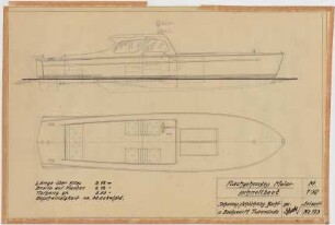 Flachgehendes Motorschnellboot, Maßstab 1:30, Johannes Schlichting Werft, Travemünde