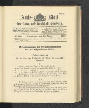 No. 243, 10. Oktober 1918