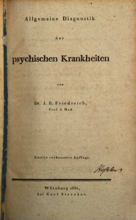 Allgemeine Diagnostik der psychischen Krankheiten