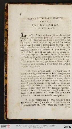 Alcune letterarie notizie sopra il Petrarca e le sve rime