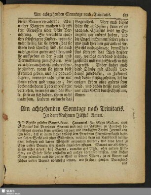 Am achtzehenden Sonntage nach Trinitatis
