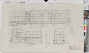 Münster (Münster) Behördenhaus Alter Steinweg Entwurf Längsschnitte, Querschnitt 1956 1 : 100 58 x 96 Pause Staatsneubauleitung Münster Regierung Münster Nr. 34081