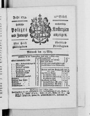 12tes Stück., Ausgabe vom 19. März 1794