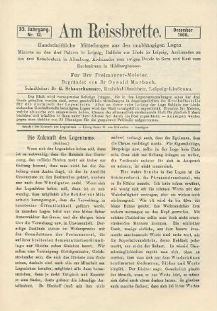 Nr. 12. Dezember 1906.