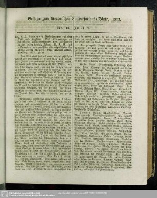 Beilage zum literarischen Conversations-Blatt, 1823. Nr. 13. Juli 3.