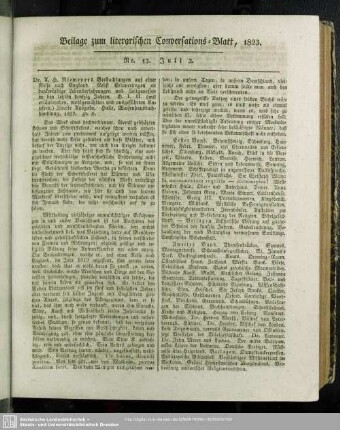 Beilage zum literarischen Conversations-Blatt, 1823. Nr. 13. Juli 3.