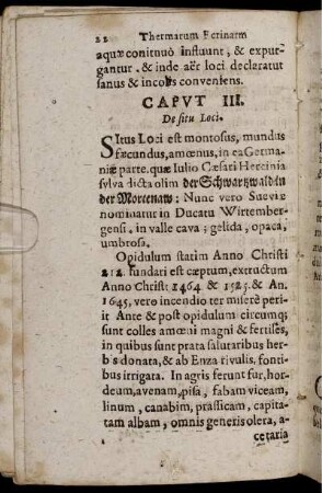 Caput III. De situ Loci