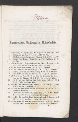 Kupferstiche, Radirungen, Holzschnitte