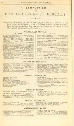 Completion of the traveller's library