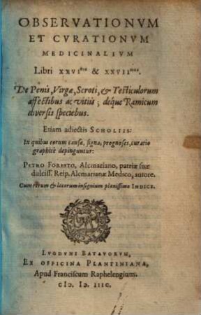 Observationum & curationum medicinalium libri ..., 26/27