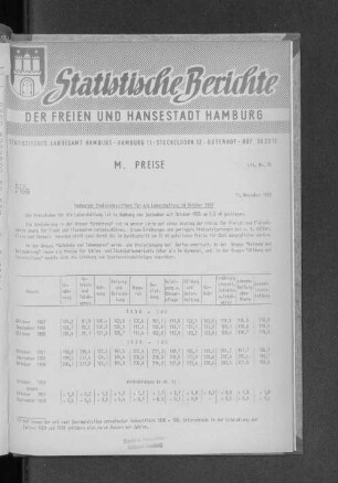 Hamburger Preisindexziffern für die Lebenshaltung im Oktober 1958 : Lfd. Nr. 35