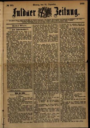 Ausgabe vom Montag, den 31. Dezember 1888.