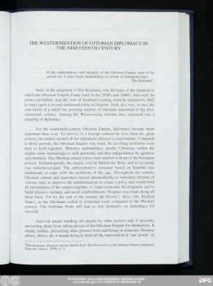 The Westernization Of Ottoman Diplomacy In The Nineteenth Century