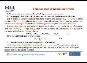 Components of artificial neural networks