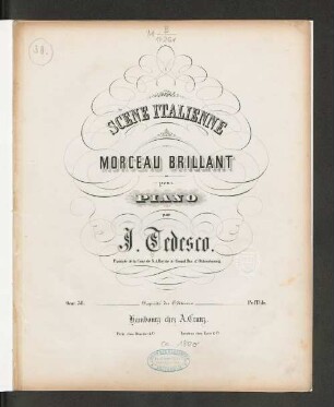 Scène italienne : morceau brillant ; pour le piano ; oeuv. 38