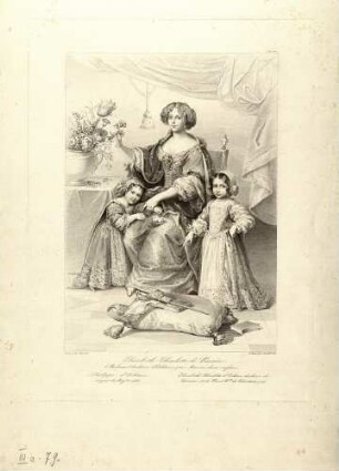 Elisabeth Charlotte d'Orléans mit Sohn und Tochter