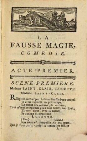 La Fausse Magie : Comédie En Vers Et En Deux Actes, Mêlée De Chant