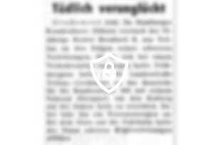 Tödlich verunglückt