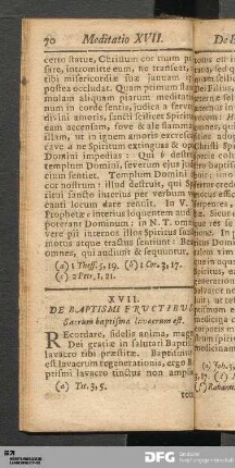 XVII. De Baptismi Fructibus.