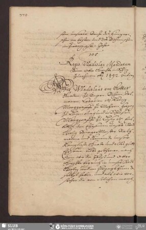 105. Regis Valdislai Mandatum Seine Ober Gerichte in Schuz zunehmen Ao. 1492.
