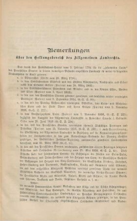 Bemerkungen über den Geltungsbereich des Allgemeinen Landrechts