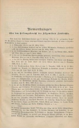 Bemerkungen über den Geltungsbereich des Allgemeinen Landrechts