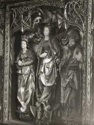 Mittelschrein: Maria mit den Heiligen Katharina und Nikolaus