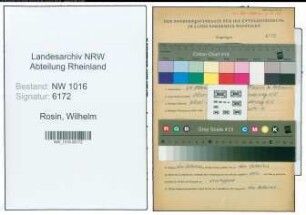 Entnazifizierung Wilhelm Rosin , geb. 24.10.1900 (Ingenieur)