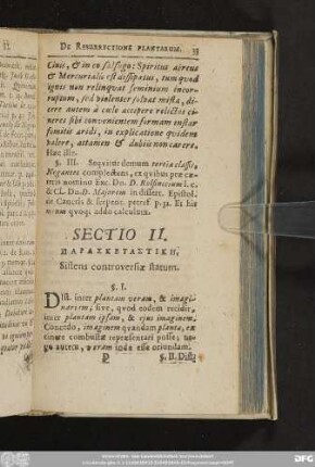 Sectio II. [...], Sistens controversiae statum.