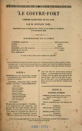 Le coffre-fort : comédie-vaudeville en un acte